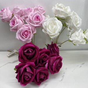BS62 7 heads velvet roses in a bunch