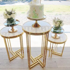 Pre028 shiny gold round table set
